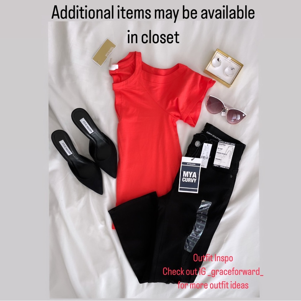 New Michael Kors Sangria Cold Shoulder Dress Top Size Small